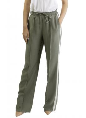 Pantalone in viscosa con coulisse e banda laterale  Options 